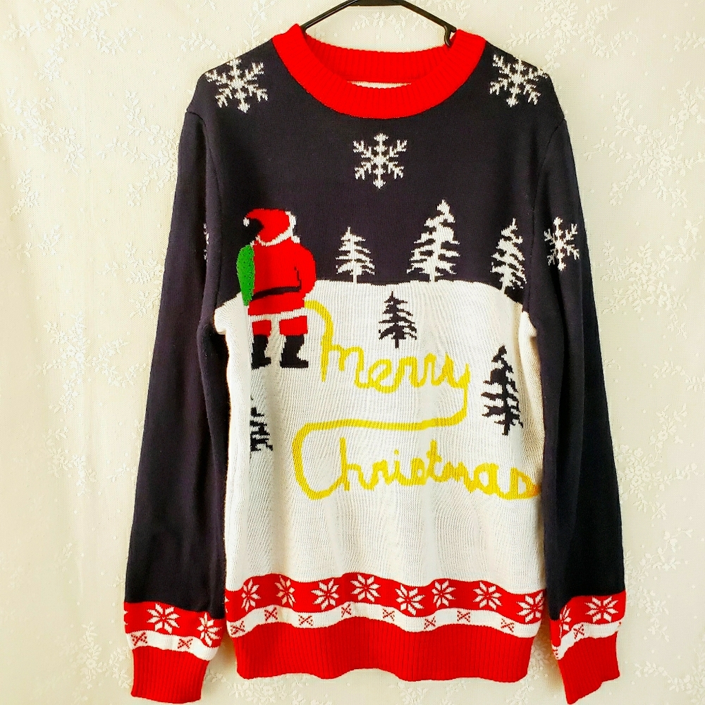 TIPSY ELVES Christmas Sweater Sz L!